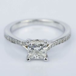 1.06 Carat Marquise Cathedral Diamond Ring with Channel Setting