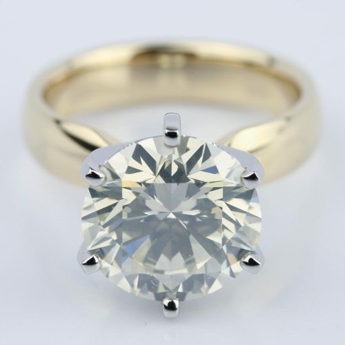 4 Carat Diamond Engagement Ring In Yellow Gold