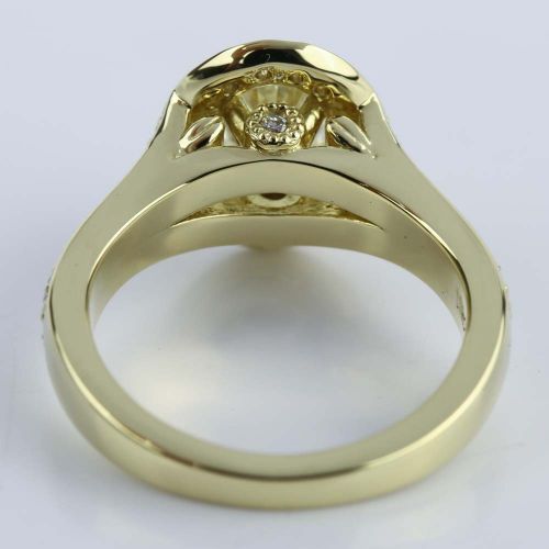 Antique Oval Diamond Engagement Ring in Yellow Gold