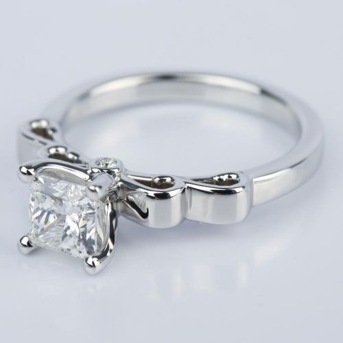 Cinderella Ribbon Engagement Ring with Princess Diamond