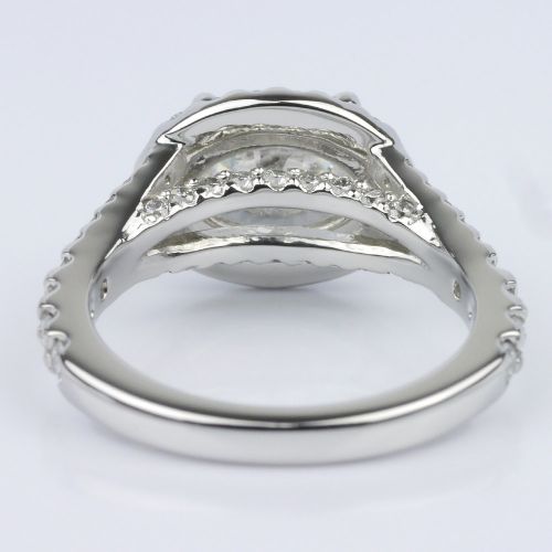 Horizontal Oval Halo Diamond Engagement Ring (2.26 ct.)