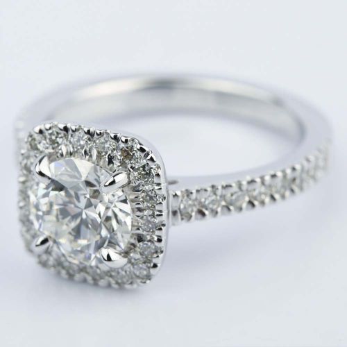 Square Halo Micro-Pave Diamond Engagement Ring (1.50 ct.)