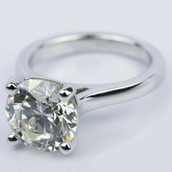 Custom Cathedral Solitaire Diamond Ring (3 Carat)