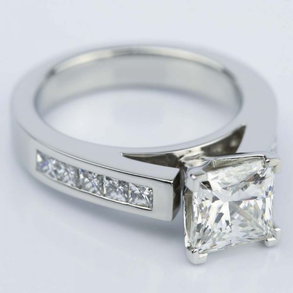 Princess Cut Diamond Channel Engagement Ring (1.50 Carat)