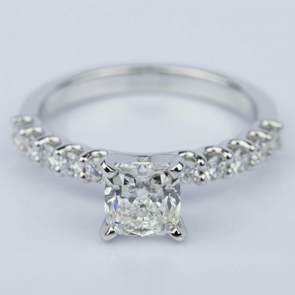 U-Prong Cushion Diamond Engagement Ring in White Gold (1.25 ct.)